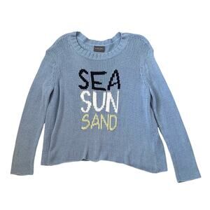 Wooden Ships Blue Crewneck Sweater - SEA SUN SAND - Size S/M